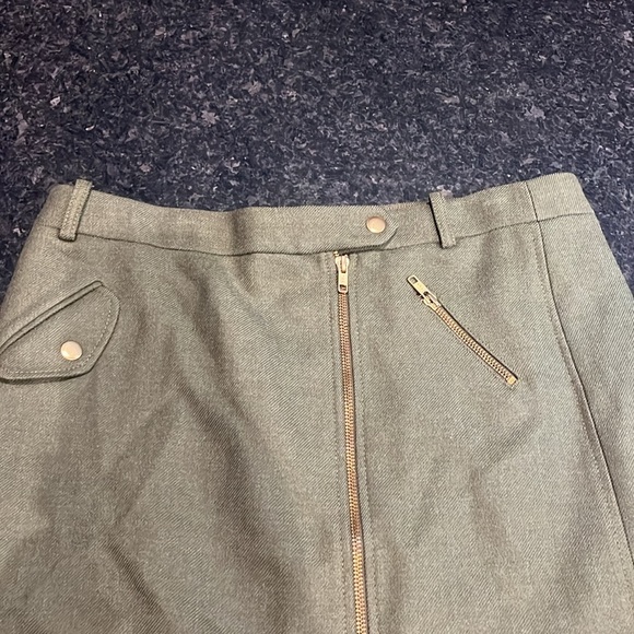 Olive Green Skirt with Gold Accents - Picture 2 of 5